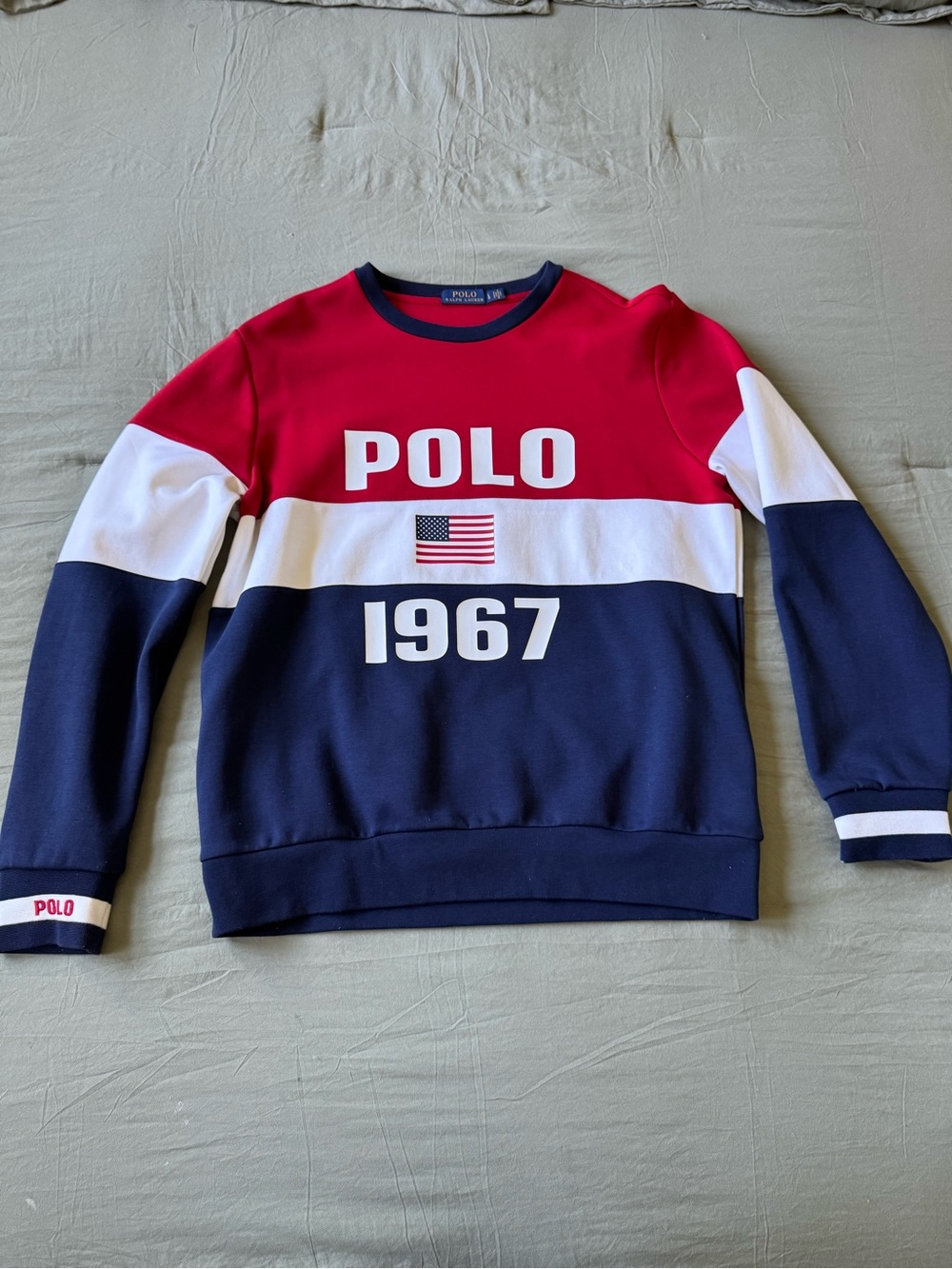 Ralph Lauren Polo Red White Navy 1967 Crewneck Sweater